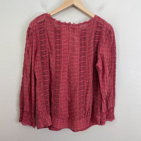 Sundance Womens Medium Cotton Crochet Accent Tunic Top Boho Cottagecore Shirt - Picture 10 of 11